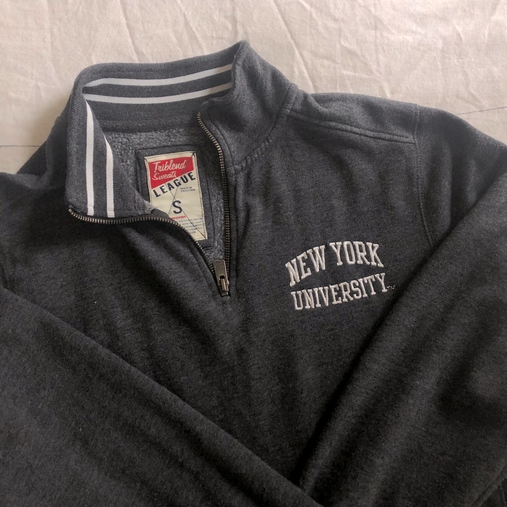 NYU grey pullover NWOT